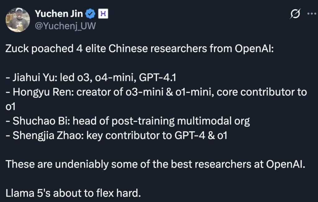 meta poaching open ai talent